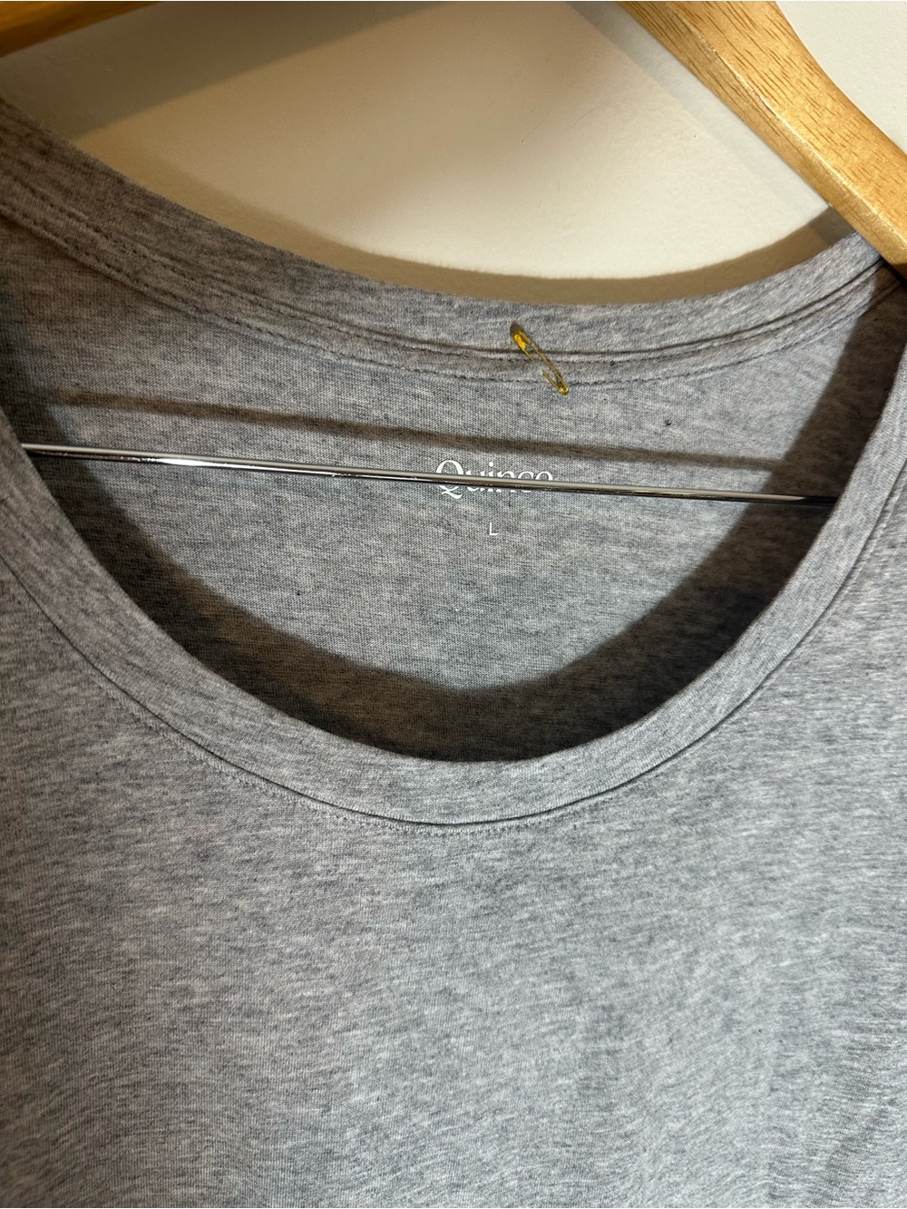 NWOT Quince cotton modal scoop neck tee heather grey large - Picture 3 of 5